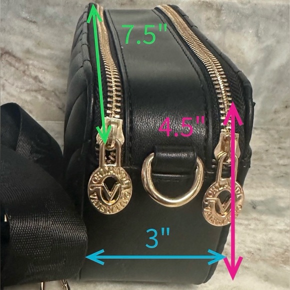 Valentino Orlandi Black Crossbody Camera Bag with Gold Details - Picture 8 of 8